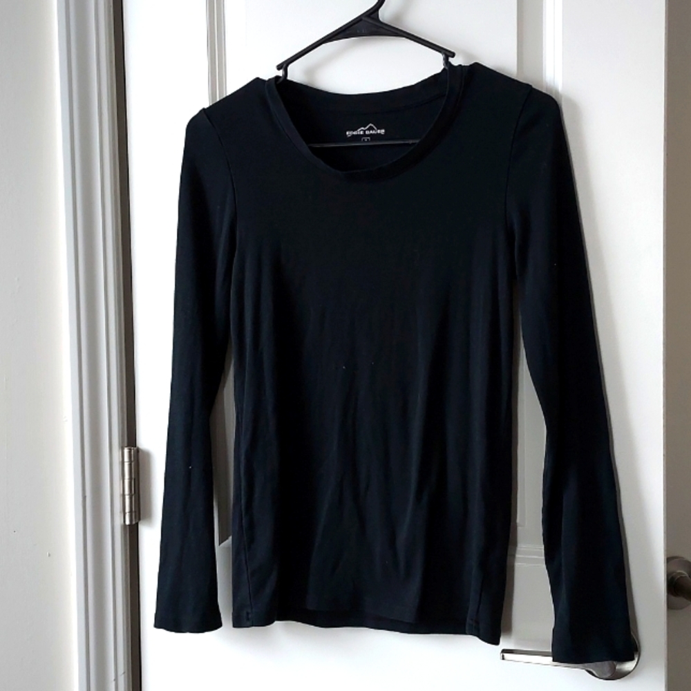 Eddie Bauer long sleeve top black small